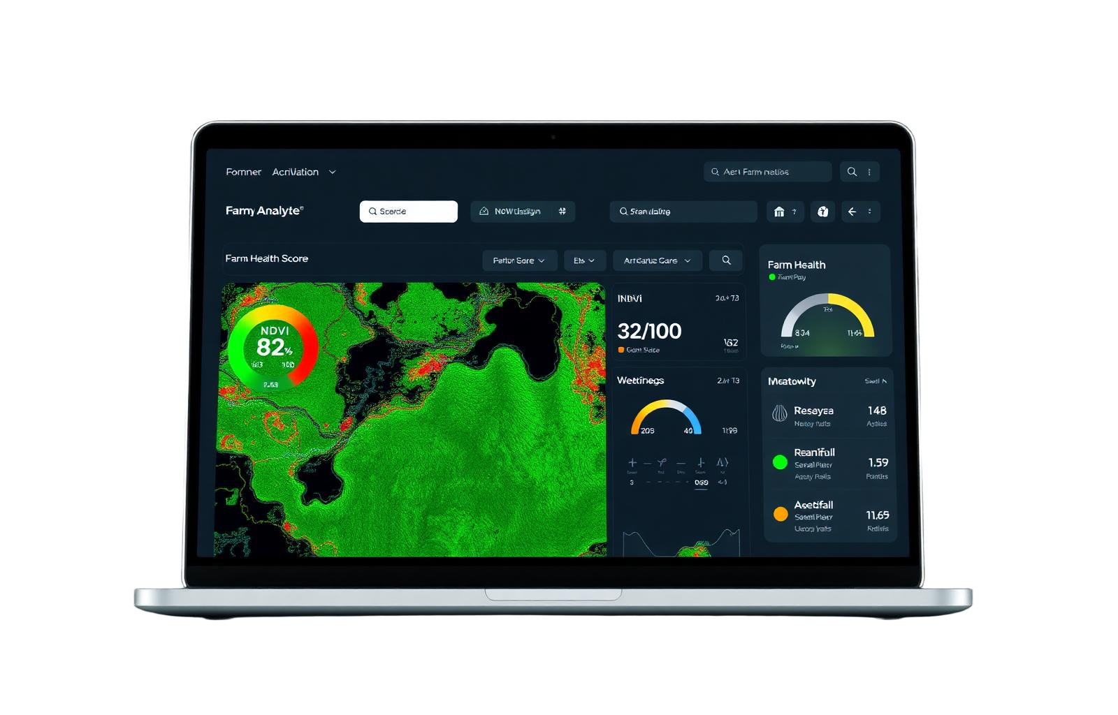 FarmiGrow dashboard on laptop